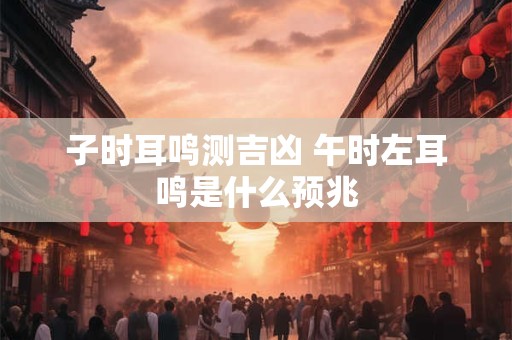 子时耳鸣测吉凶 午时左耳鸣是什么预兆