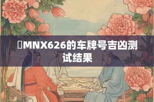 晉MNX626的车牌号吉凶测试结果