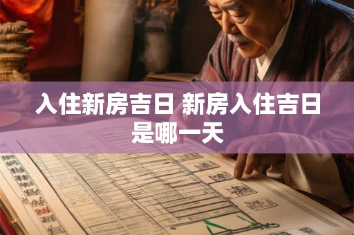 入住新房吉日 新房入住吉日是哪一天