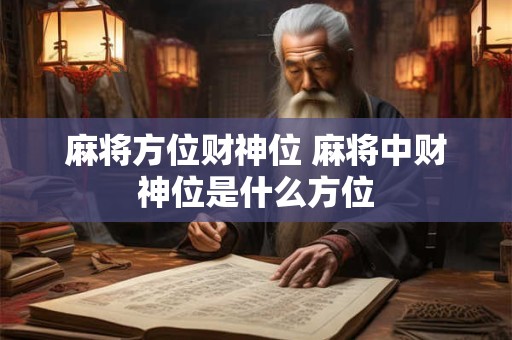 麻将方位财神位 麻将中财神位是什么方位