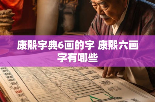康熙字典6画的字 康熙六画字有哪些