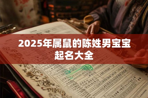 2026年属鼠的陈姓男宝宝起名大全