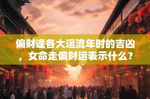 偏财逢各大运流年时的吉凶，女命走偏财运表示什么？