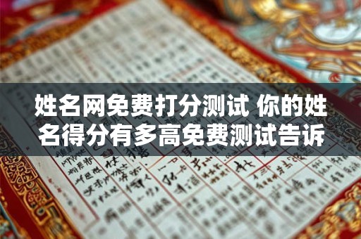 姓名网免费打分测试 你的姓名得分有多高免费测试告诉你