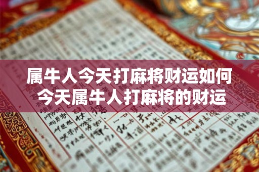 属牛人今天打麻将财运如何 今天属牛人打麻将的财运如何