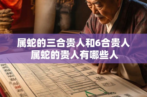 属蛇的三合贵人和6合贵人 属蛇的贵人有哪些人