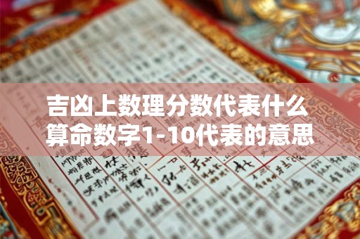 吉凶上数理分数代表什么 算命数字1-10代表的意思