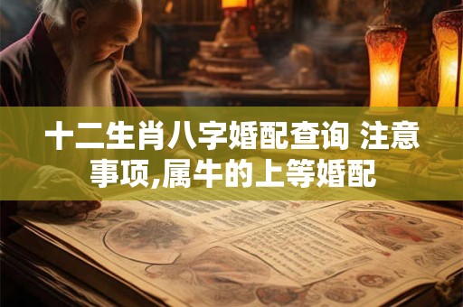 十二生肖八字婚配查询 注意事项,属牛的上等婚配