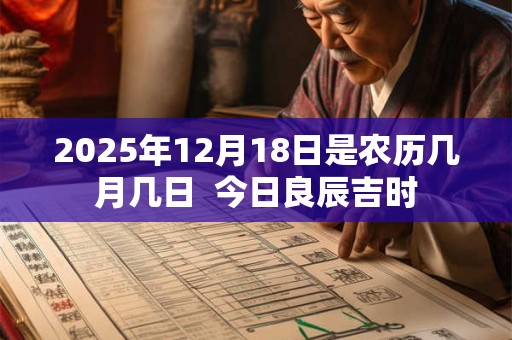 2025年12月18日是农历几月几日  今日良辰吉时