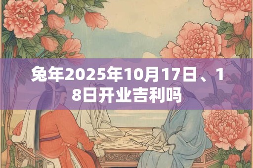 兔年2026年10月17日、18日开业吉利吗