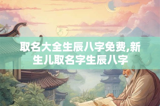 取名大全生辰八字免费,新生儿取名字生辰八字