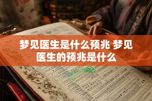 梦见医生是什么预兆 梦见医生的预兆是什么