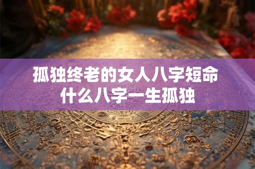 孤独终老的女人八字短命 什么八字一生孤独