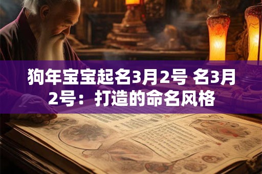 狗年宝宝起名3月2号 名3月2号：打造的命名风格