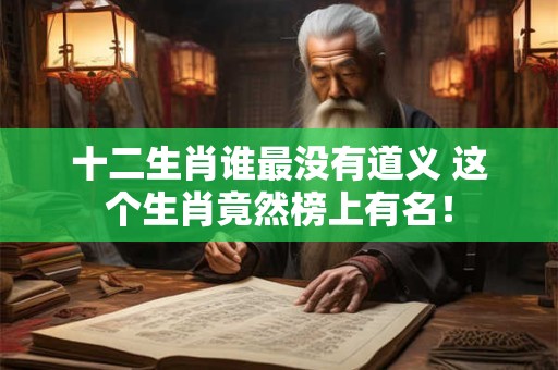 十二生肖谁最没有道义 这个生肖竟然榜上有名！