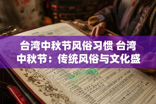 台湾中秋节风俗习惯 台湾中秋节：传统风俗与文化盛宴