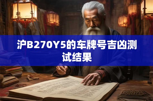 沪B270Y5的车牌号吉凶测试结果