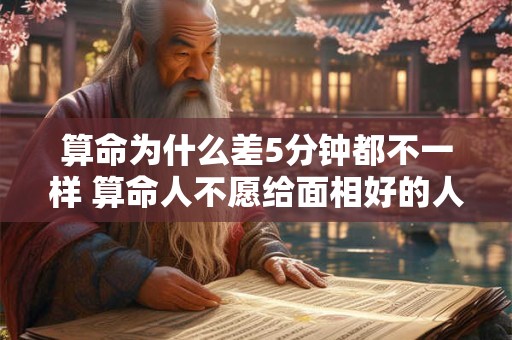 算命为什么差5分钟都不一样 算命人不愿给面相好的人说
