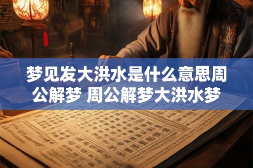 梦见发大洪水是什么意思周公解梦 周公解梦大洪水梦见了代表什么