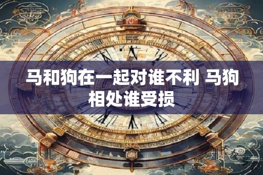 马和狗在一起对谁不利 马狗相处谁受损