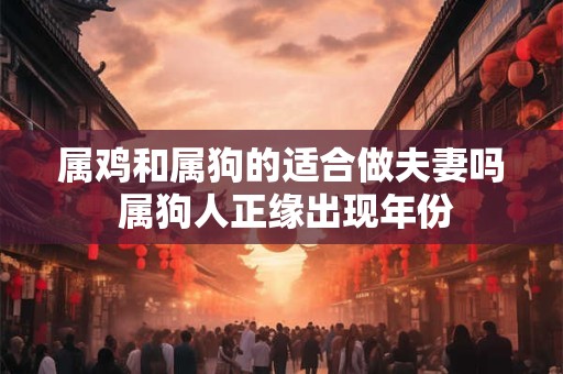 属鸡和属狗的适合做夫妻吗 属狗人正缘出现年份