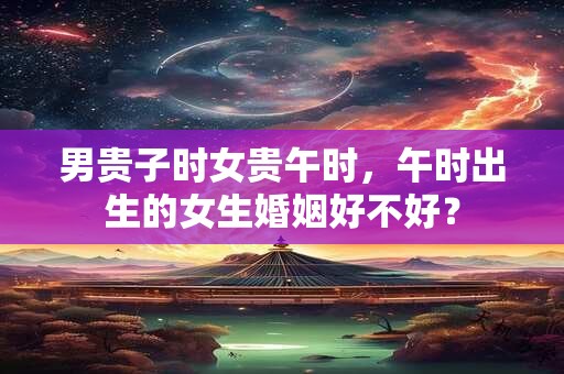 男贵子时女贵午时，午时出生的女生婚姻好不好？
