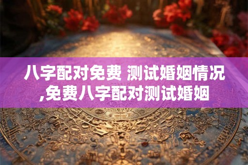 八字配对免费 测试婚姻情况,免费八字配对测试婚姻