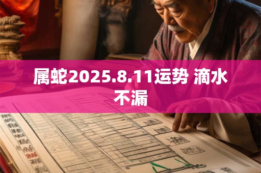 属蛇2025.8.11运势 滴水不漏