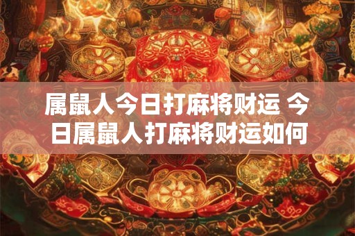 属鼠人今日打麻将财运 今日属鼠人打麻将财运如何