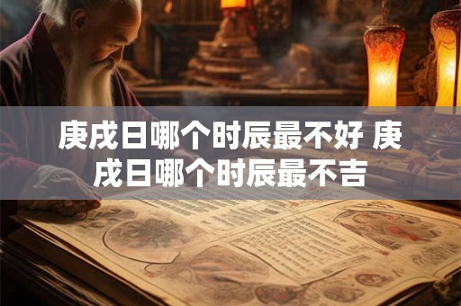 庚戌日哪个时辰最不好 庚戌日哪个时辰最不吉