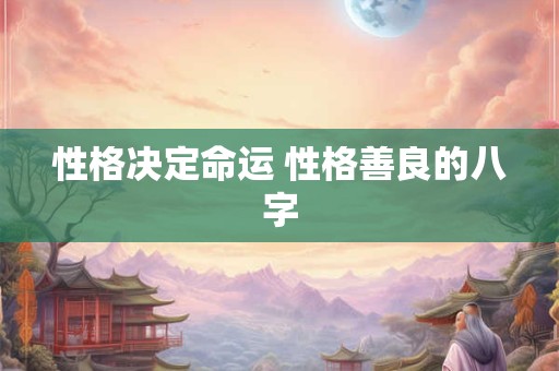 性格决定命运 性格善良的八字 性格决定命运 性格善良的八字