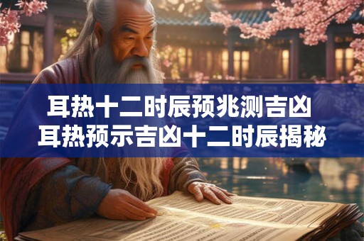 耳热十二时辰预兆测吉凶 耳热预示吉凶十二时辰揭秘