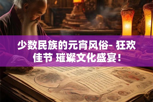 少数民族的元宵风俗- 狂欢佳节 璀璨文化盛宴！