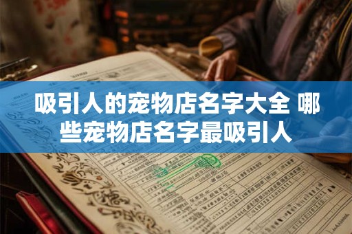 吸引人的宠物店名字大全 哪些宠物店名字最吸引人