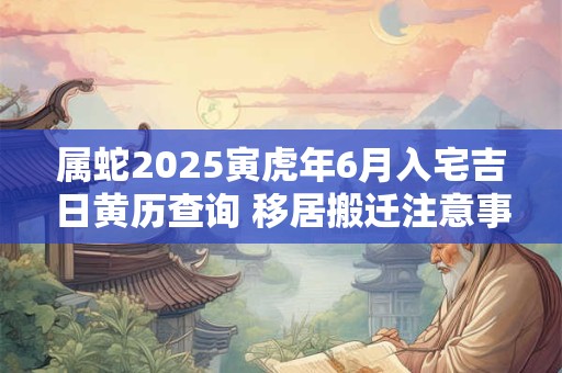 属蛇2025寅虎年6月入宅吉日黄历查询 移居搬迁注意事项