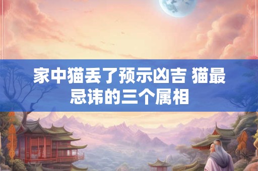 家中猫丢了预示凶吉 猫最忌讳的三个属相