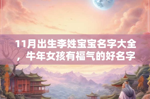 11月出生李姓宝宝名字大全,牛年女孩有福气的好名字 11月出生李姓宝宝名字大全,牛年女孩有福气的好名字