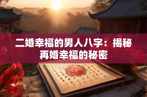 二婚幸福的男人八字：揭秘再婚幸福的秘密