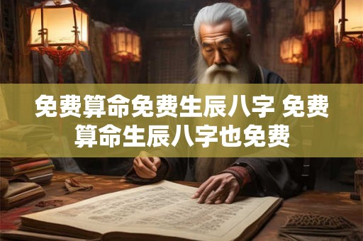 免费算命免费生辰八字 免费算命生辰八字也免费