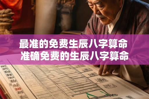 最准的免费生辰八字算命 准确免费的生辰八字算命