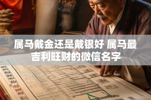 属马戴金还是戴银好 属马最吉利旺财的微信名字