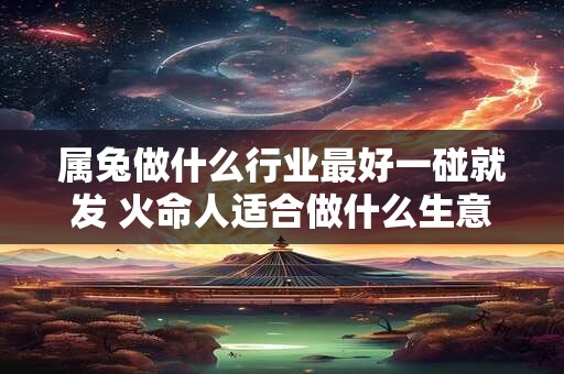 属兔做什么行业最好一碰就发 火命人适合做什么生意
