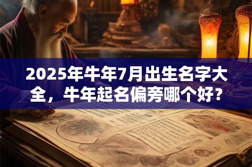 2025年牛年7月出生名字大全，牛年起名偏旁哪个好？