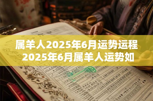 属羊人2025年6月运势运程 2025年6月属羊人运势如何