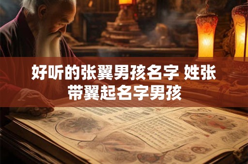 好听的张翼男孩名字 姓张带翼起名字男孩