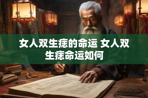 女人双生痣的命运 女人双生痣命运如何