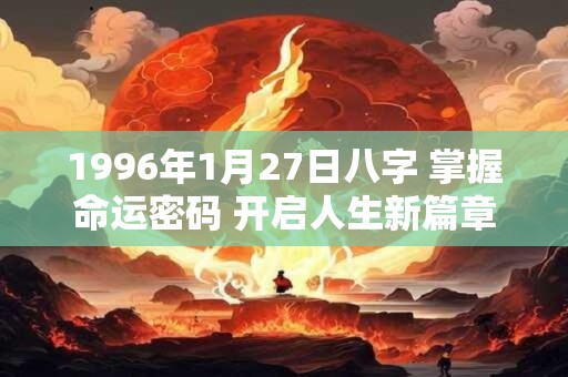 1996年1月27日八字 掌握命运密码 开启人生新篇章！