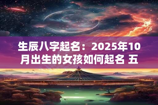 生辰八字起名：2026年10月出生的女孩如何起名 五行属什么