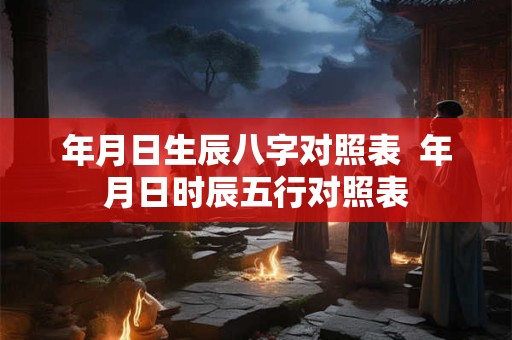 年月日生辰八字对照表  年月日时辰五行对照表