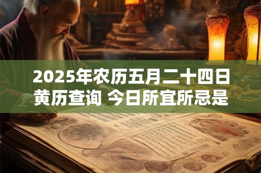 2025年农历五月二十四日黄历查询 今日所宜所忌是什么
